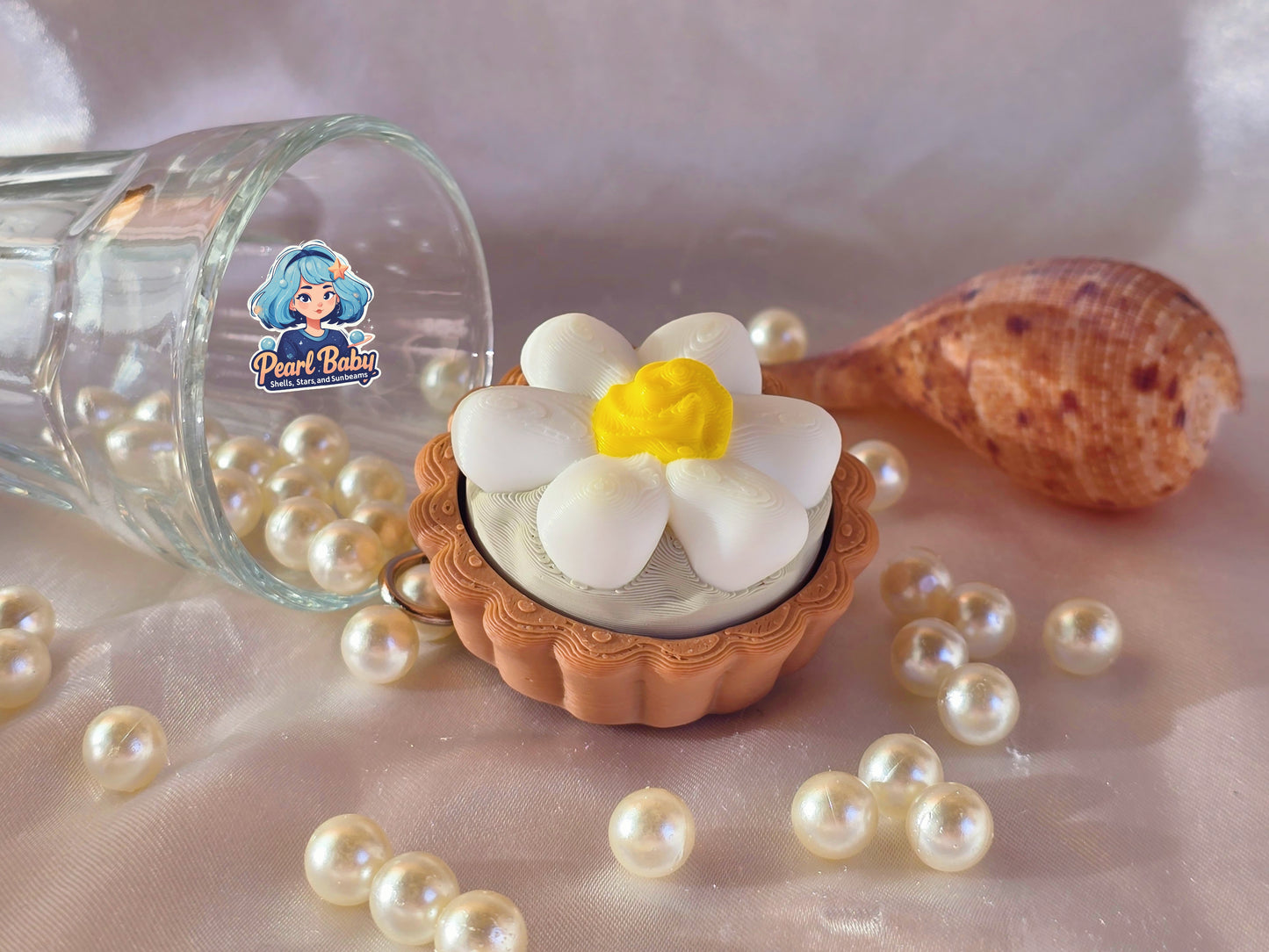 Daisy Tart Clicker Fidget Keychain
