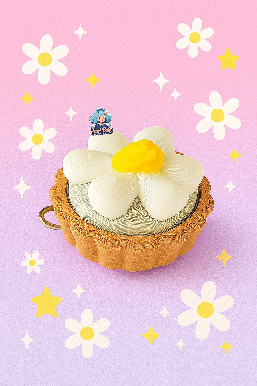 Daisy Tart Clicker Fidget Keychain