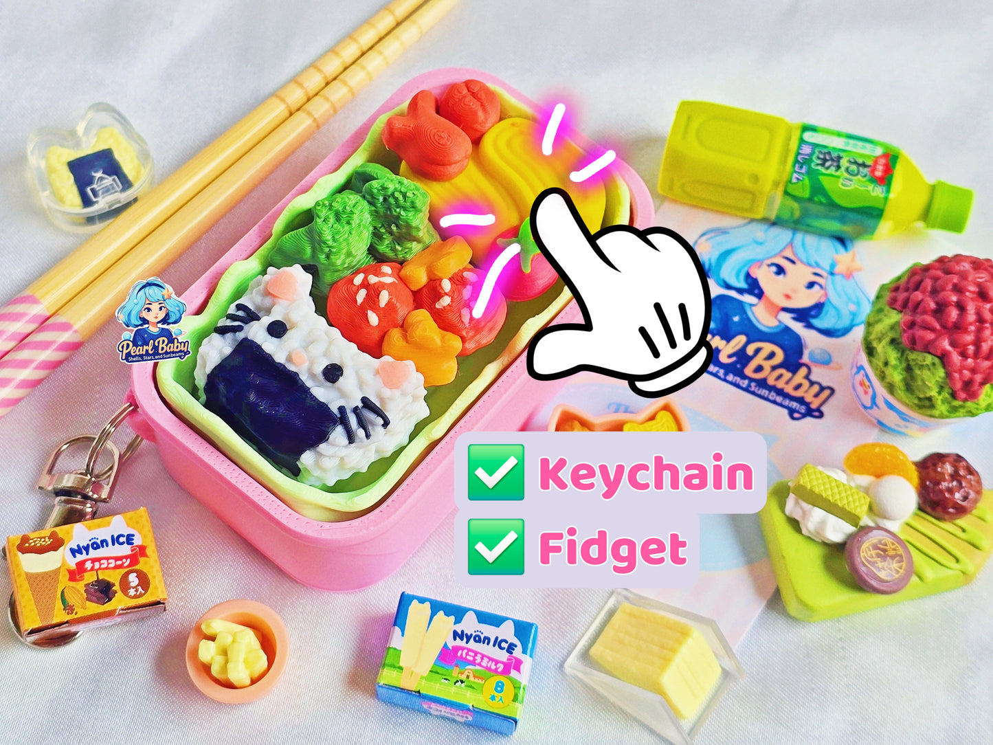 Puchi Puchi Bento Box Fidget Keychain