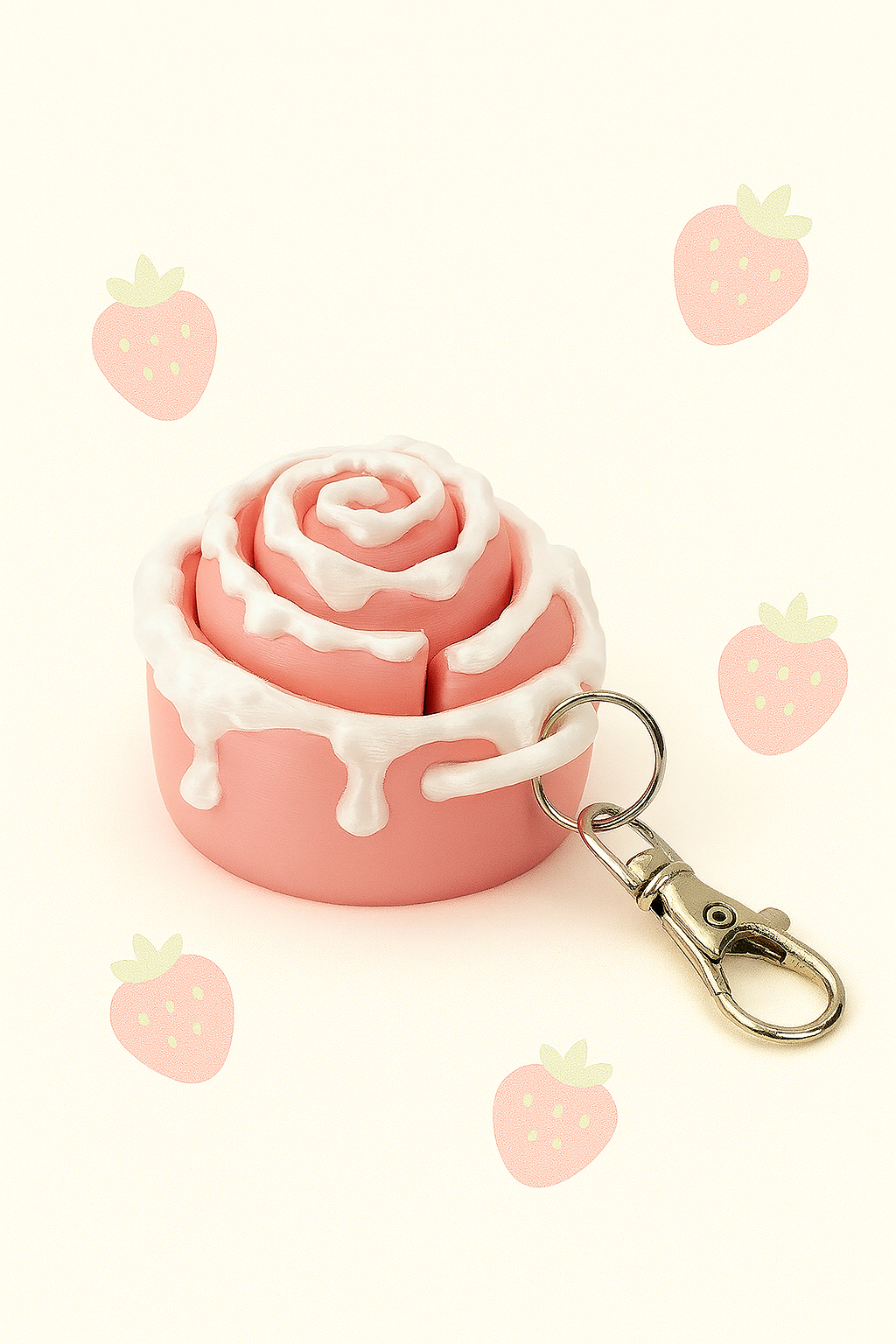 Strawberry Roll Fidget Keychain