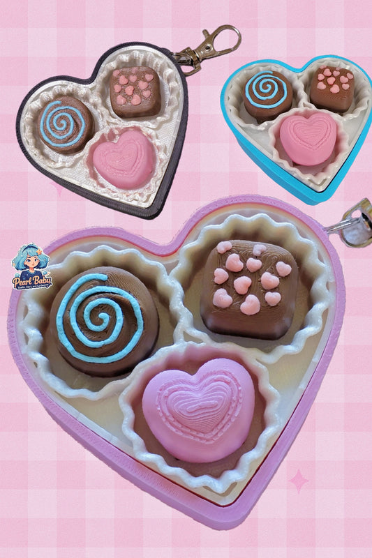 Chocolate Box Clicker Fidget Keychain
