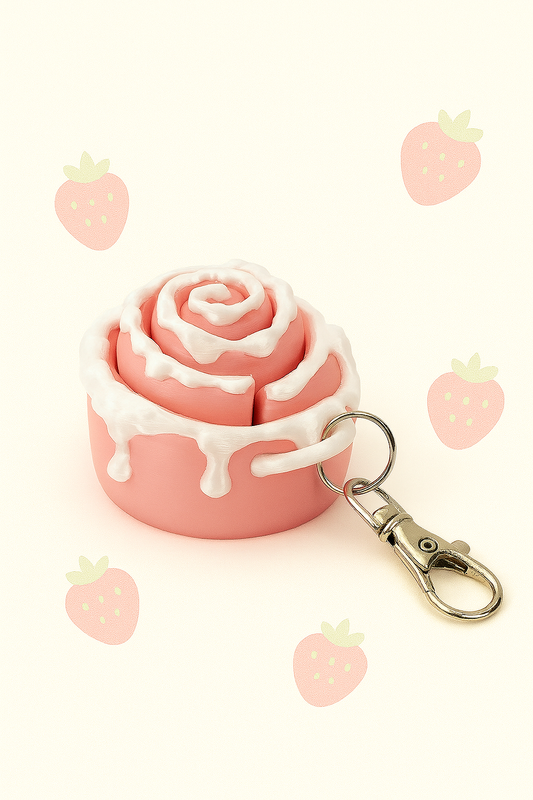 Strawberry Roll Fidget Keychain