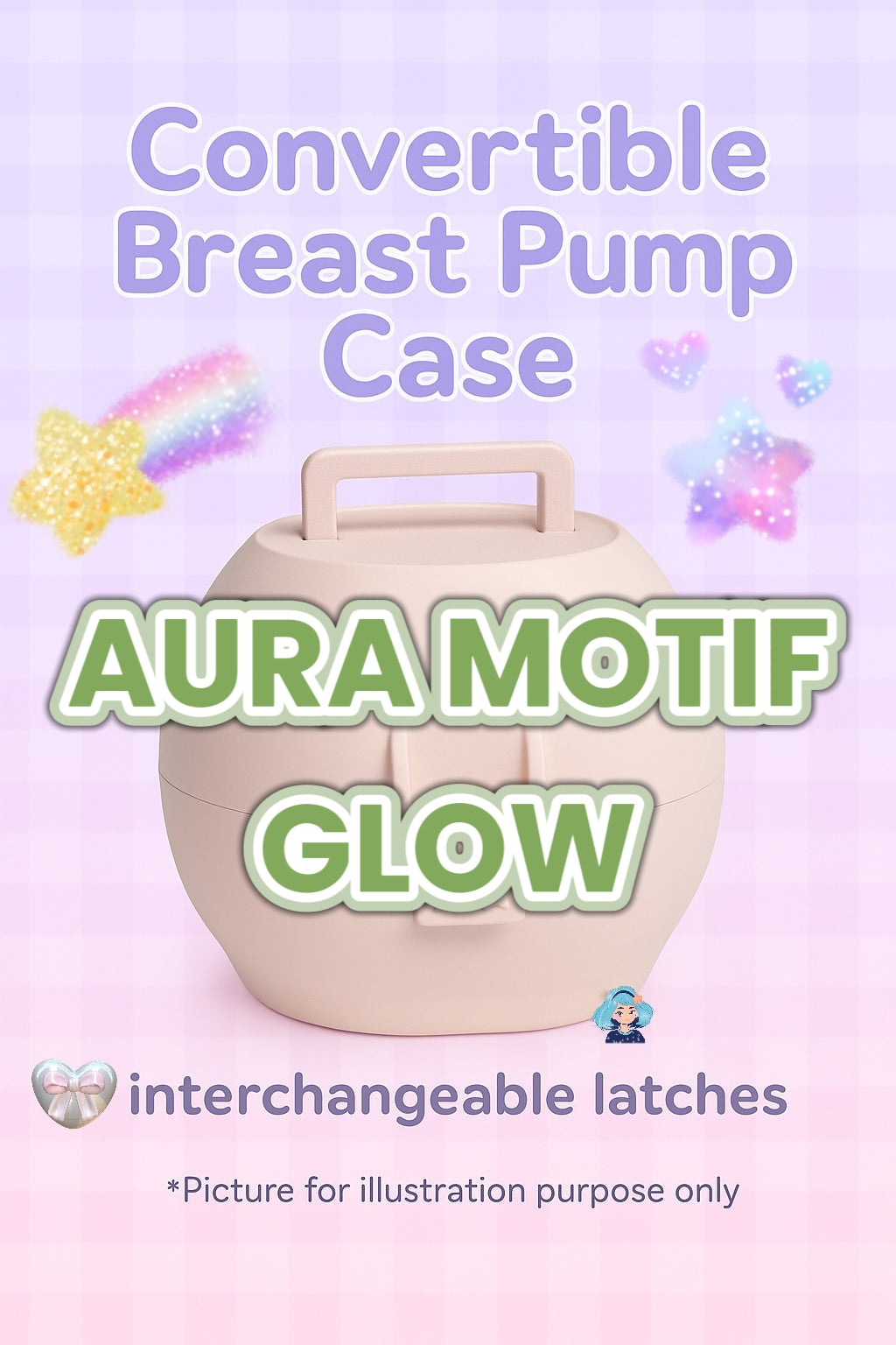 Motif Aura Glow Breast Pump Holder | Compact Fridge Storage for Pumping Moms
