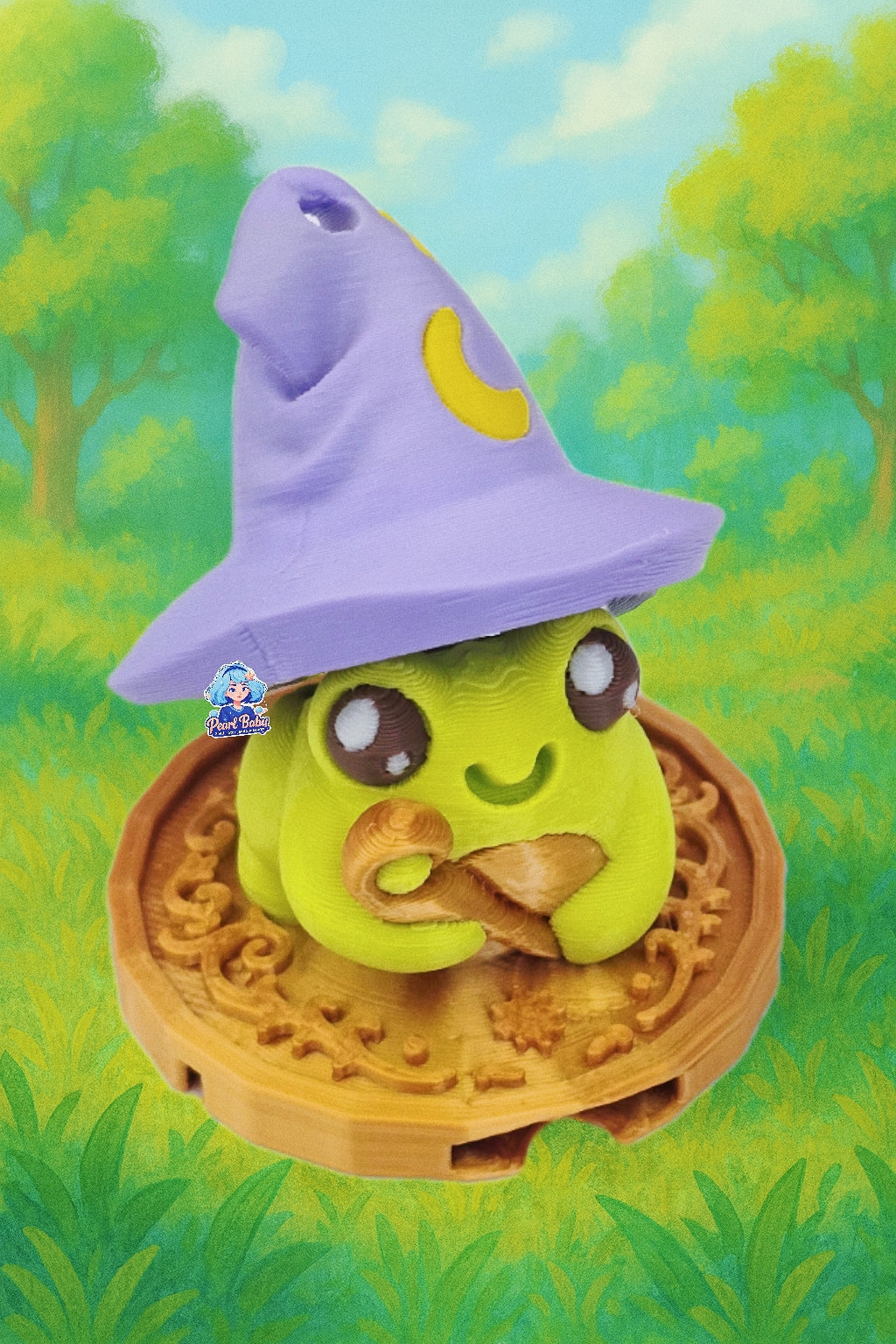 Frog Mage of Fizz sitting on Coin: Fidget with Soda Opener